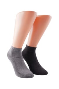 Boru Bamboo Biker Met Badstof Sokken Grijs Mix 2-pack