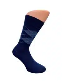 Boru Bamboo Sokken Ruit Navy - 39-42