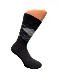 Boru Bamboo Sokken Ruit Zwart - 43-45