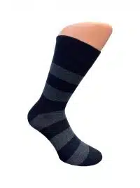 Boru Bamboo Sokken Streep Zwart - 46-47