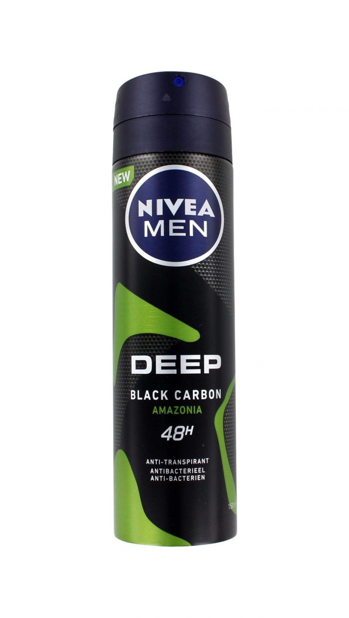 Nivea Men Deodorant Spray Deep Black Carbon Amazonia, 150 ml