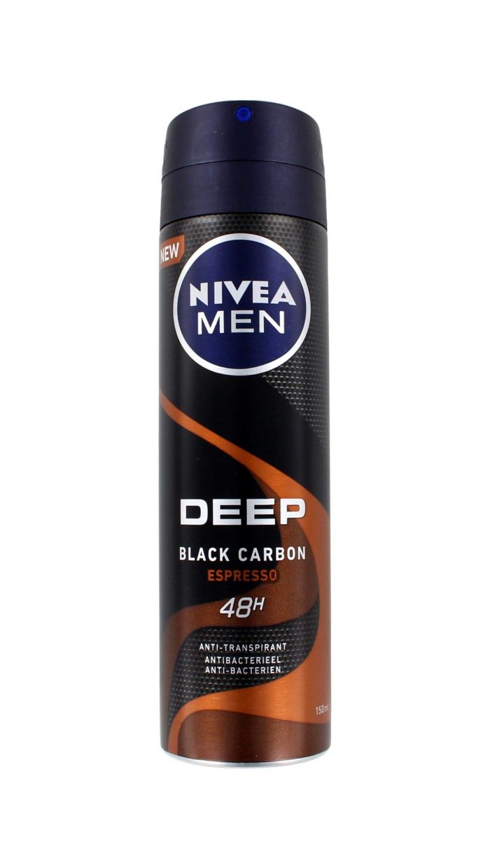 Nivea Men Deodorant Spray Deep Black Carbon Espresso, 150 ml