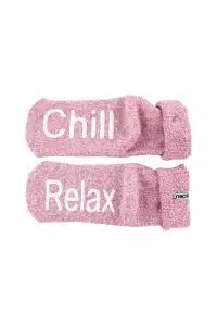 Boru Wollen Anti Slip (Relax & Chill) Sokken Met Omslag Roze