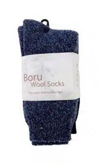 Boru Wollen Sokken Norweger Blauw, 2 paar