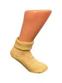 Boru Wollen Anti Slip (Relax & Chill) Sokken Met Omslag Geel - 35-38