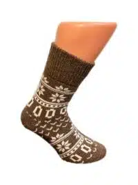 Boru Wollen Sokken Noors Patroon Beige - 39-42