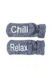 Boru Wollen Anti Slip (Relax & Chill) Sokken Met Omslag Blauw