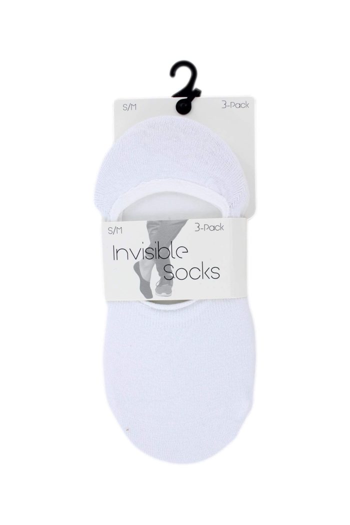Invisible Socks Sneakersokken Wit, 3-Pack - L-XL