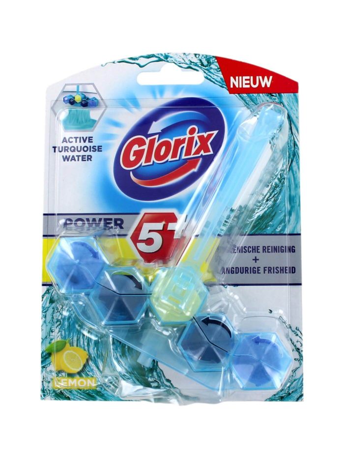 Glorix Flush Power 5+ Active Turquoise Water Citroen, 53 Gram