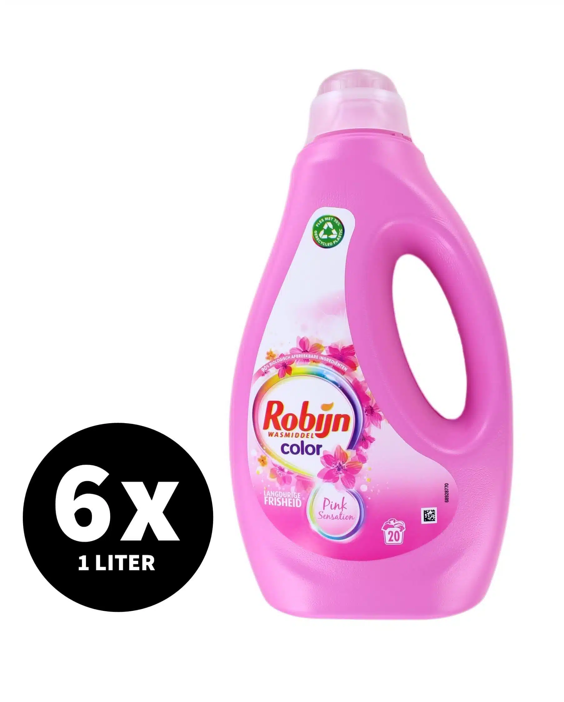 Robijn Vloeibaar Wasmiddel Color Pink Sensation 6 x 1000 ml - 120 Wasbeurten