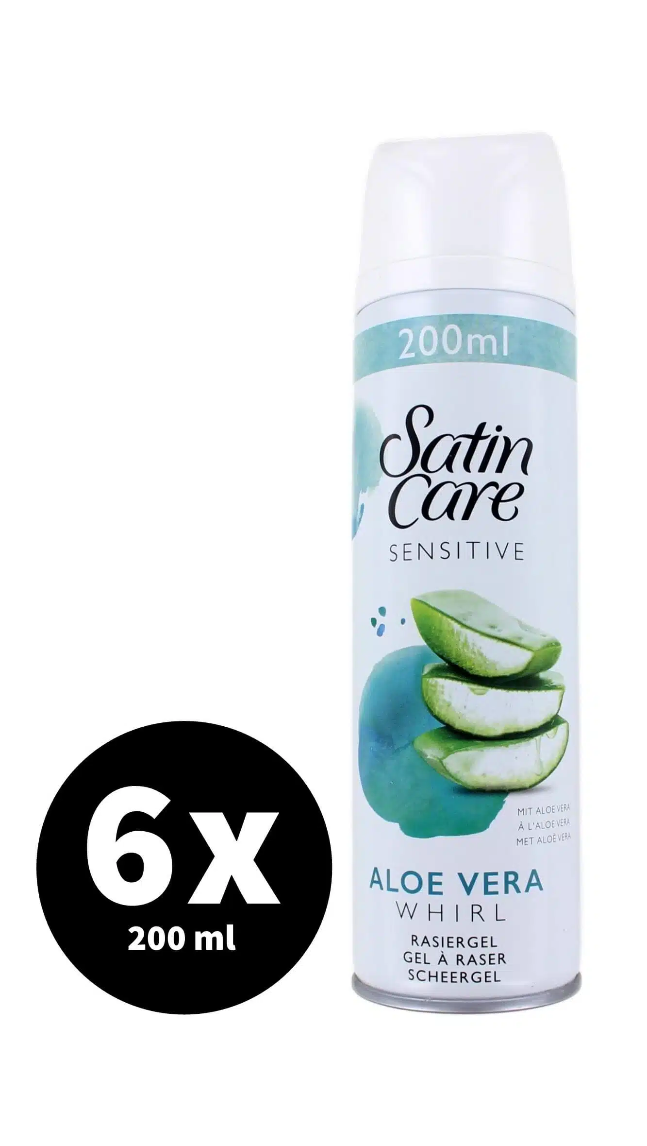 Gillette Satin Care Scheergel Sensitive 6 x 200 ml
