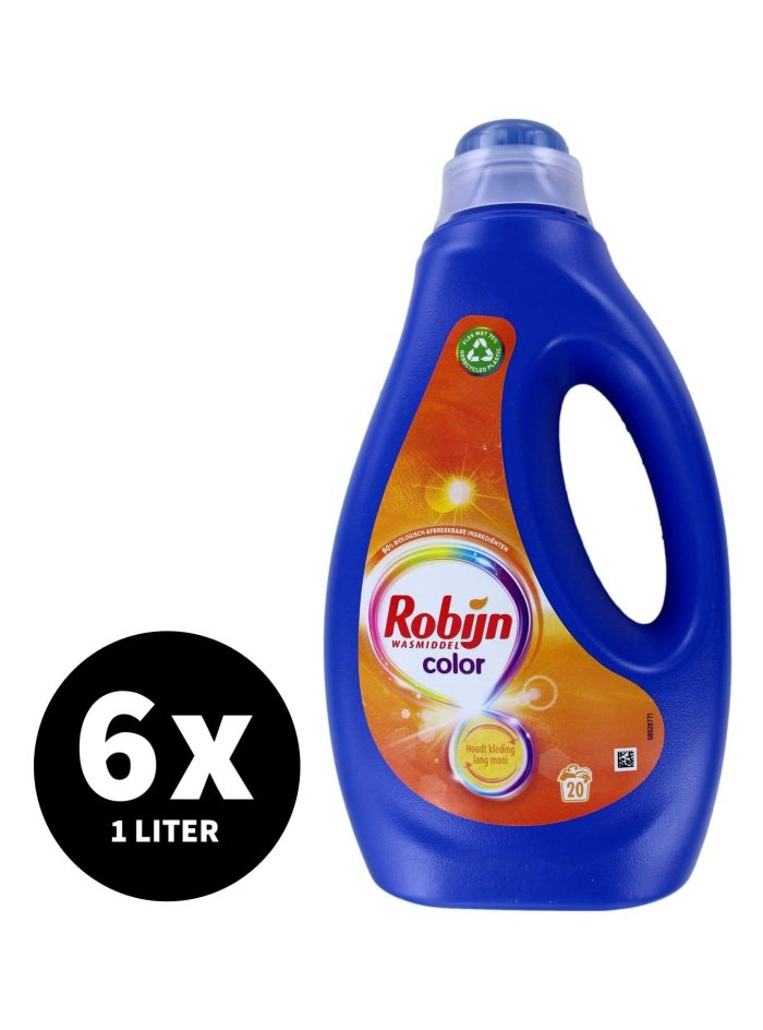 Robijn Vloeibaar Wasmiddel Color 6 x 1000 ml - 120 Wasbeurten