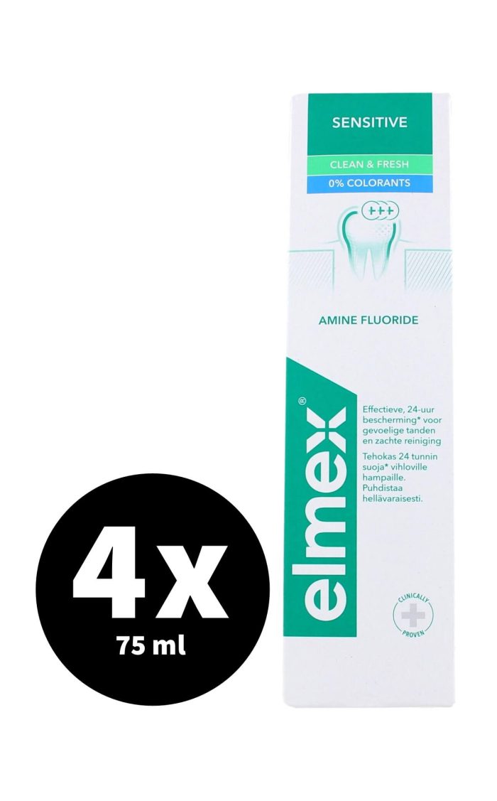 Elmex Tandpasta Sensitive Clean & Fresh 4 x 75 ml