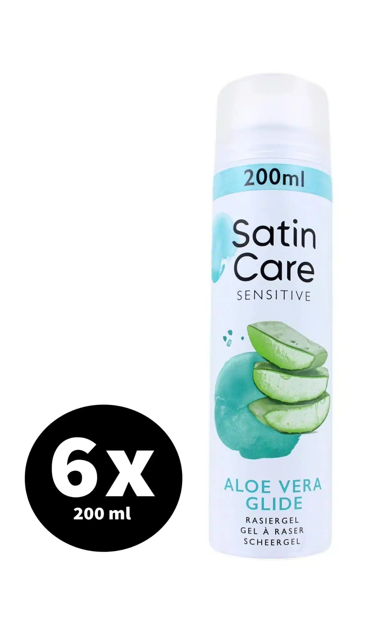 Gillette Satin Care Scheergel Gevoelige Huid 6 x 200 ml