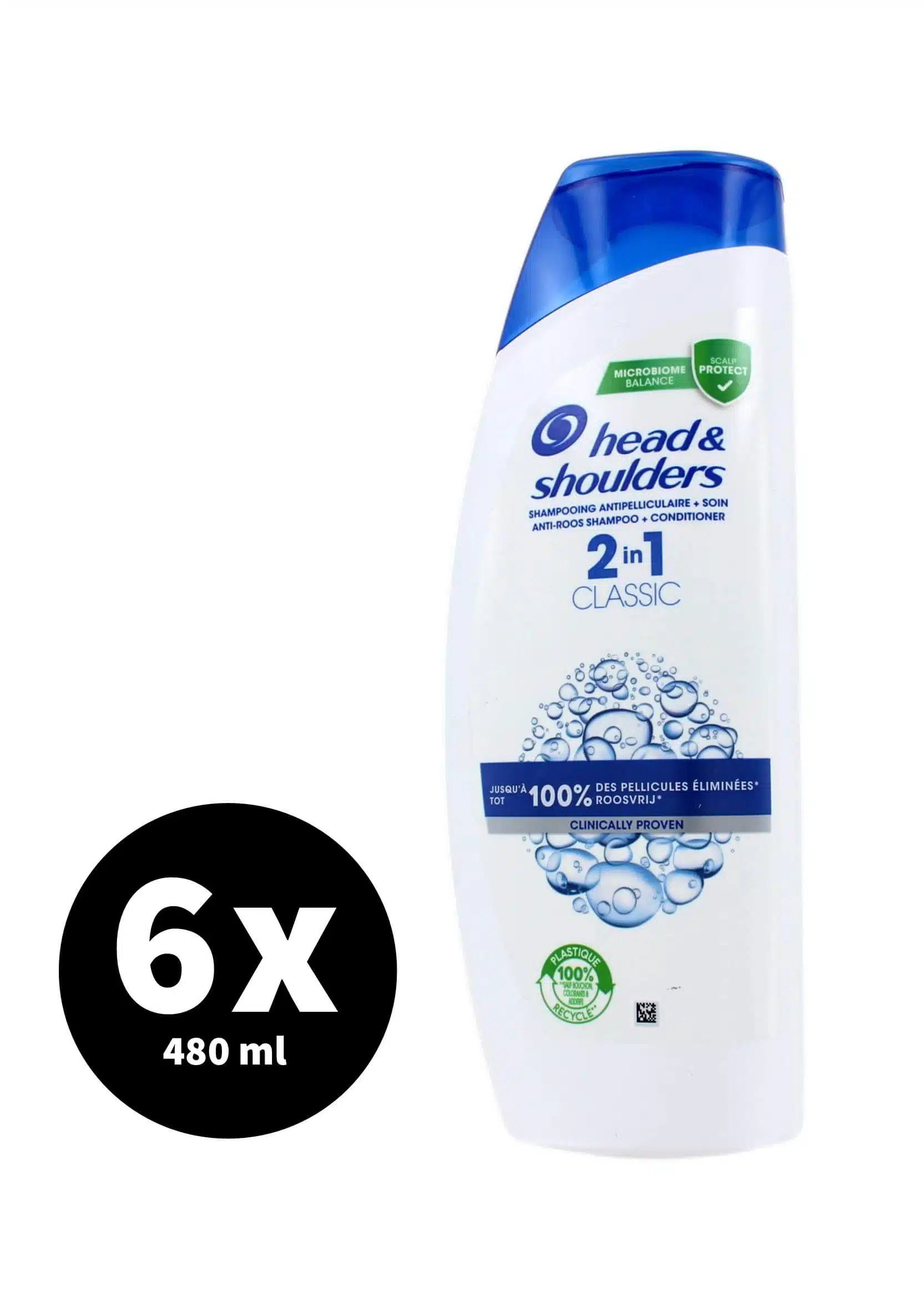Head & Shoulders Shampoo Classic 2in1 6 x 480 ml