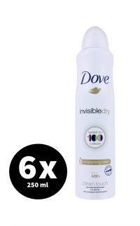 Dove Deodorant Spray Invisible Dry 6 x 250 ml