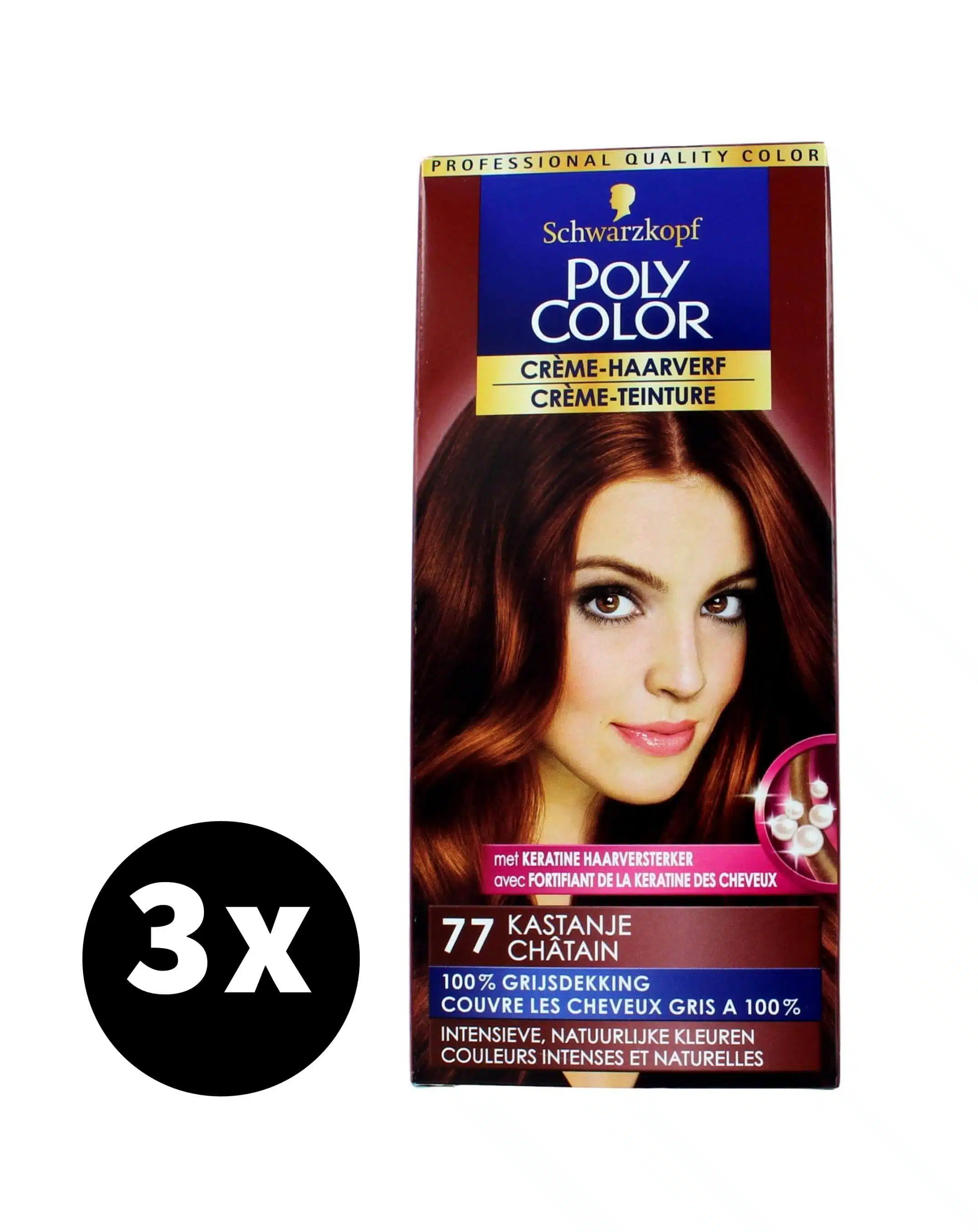 Poly Color Haarverf 77 Kastanje x 3