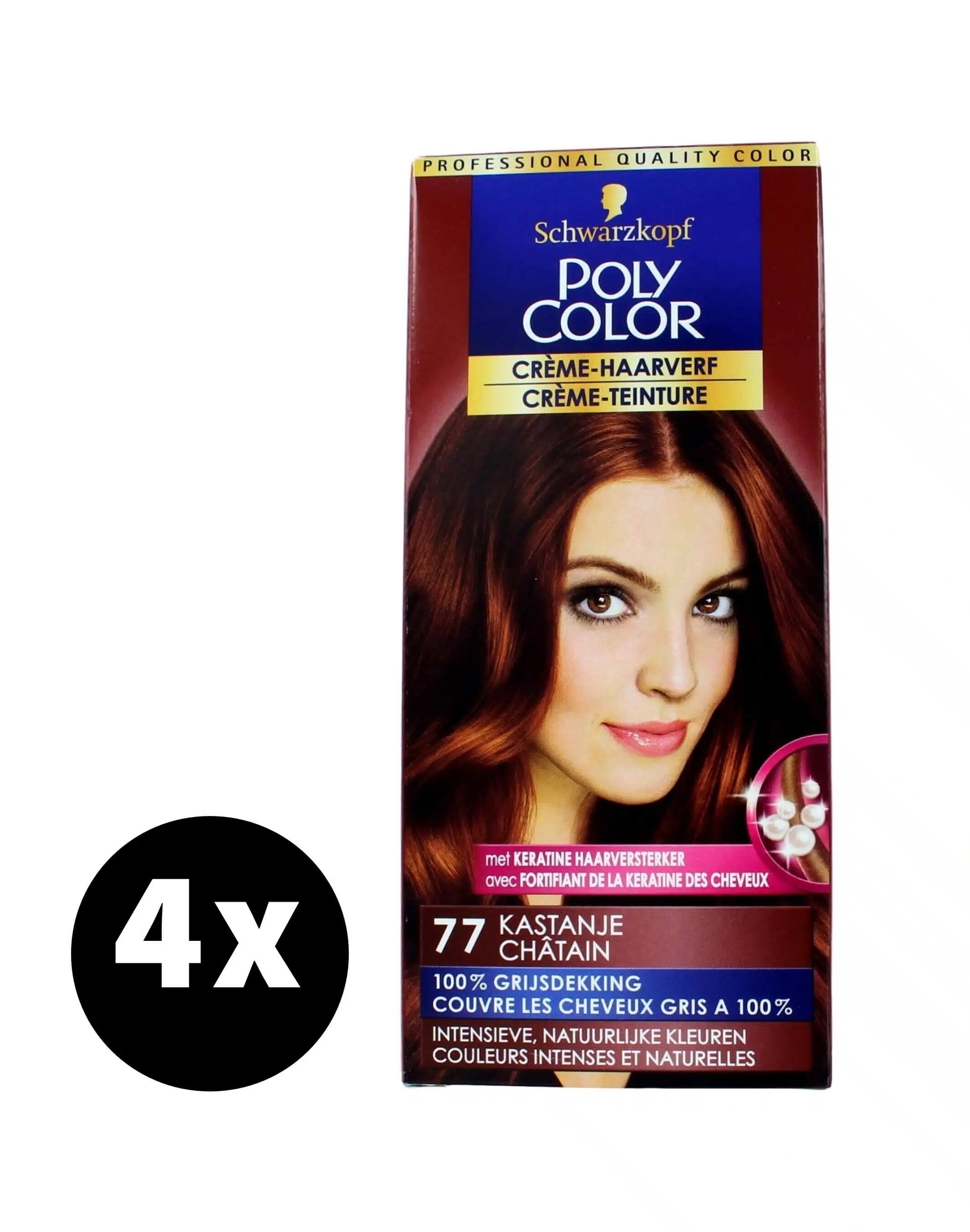 Poly Color Haarverf 77 Kastanje x 4