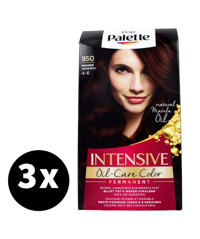 Poly Palette Haarverf Intensive Creme Color 850 Mokkabruin x 3