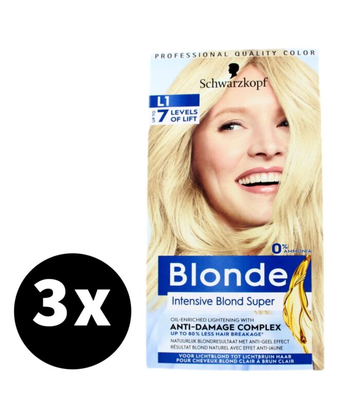 Schwarzkopf Blonde Haarverf L1 Intensive Blond Super x 3