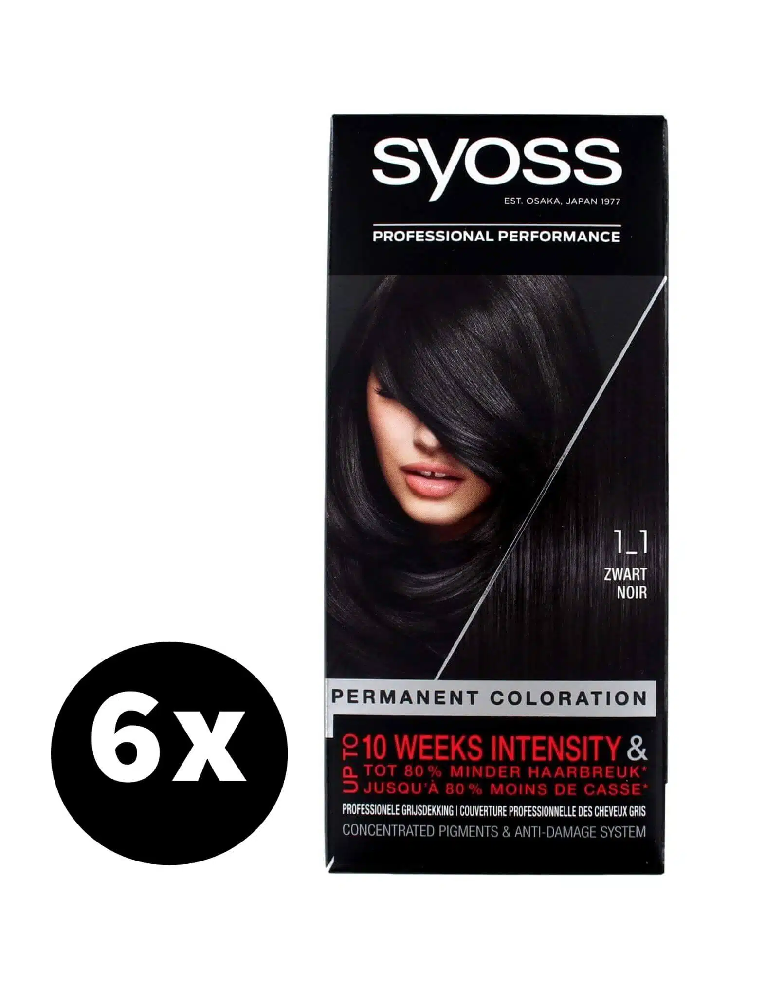 Syoss Haarverf 1-1 Zwart x 6