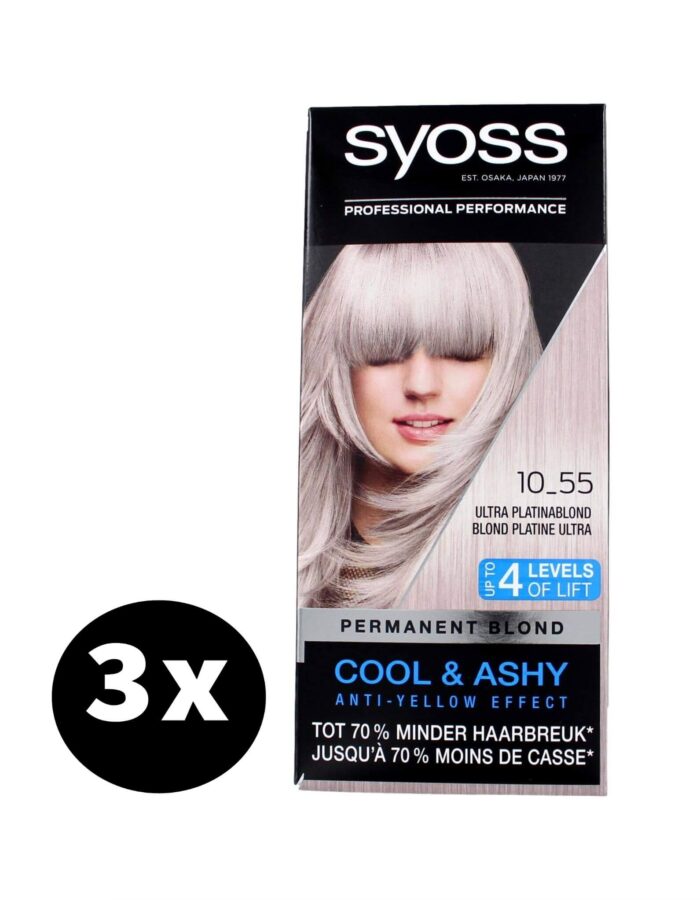 Syoss Haarverf 10-55 Ultra Platina Blond x 3