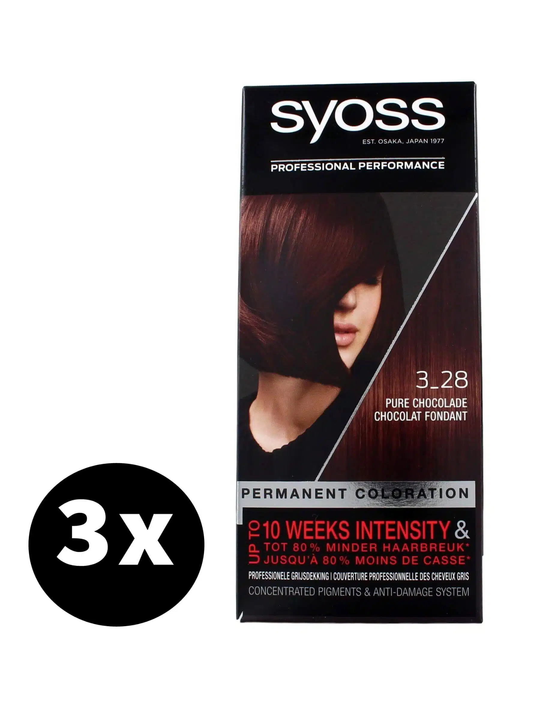 Syoss Haarverf 3-28 Pure Chocolade x 3