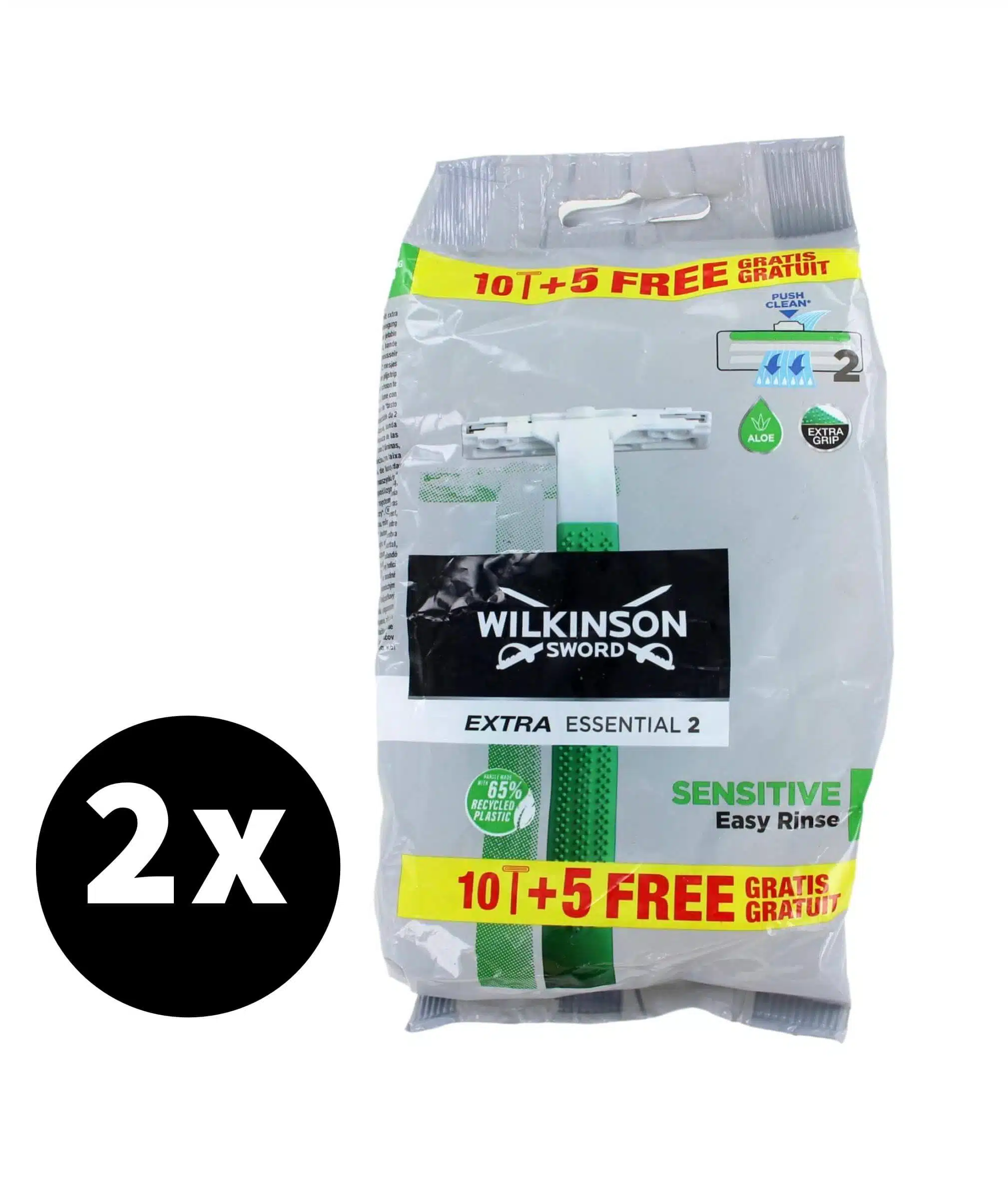 Wilkinson Wegwerpscheermesjes Extra 2 Sensitive 15 Stuks x 2