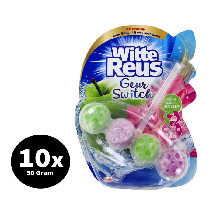 Witte Reus Flush Geur Switch Appelbloesem & Waterlelie 10 x 50 Gram