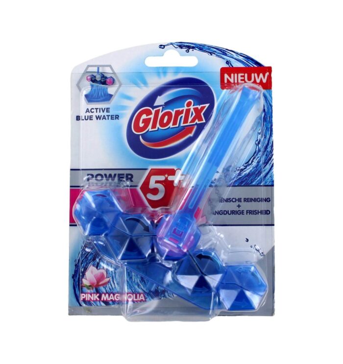 Glorix Flush Power 5+ Active Blue Water Pink Magnolia, 53 Gram