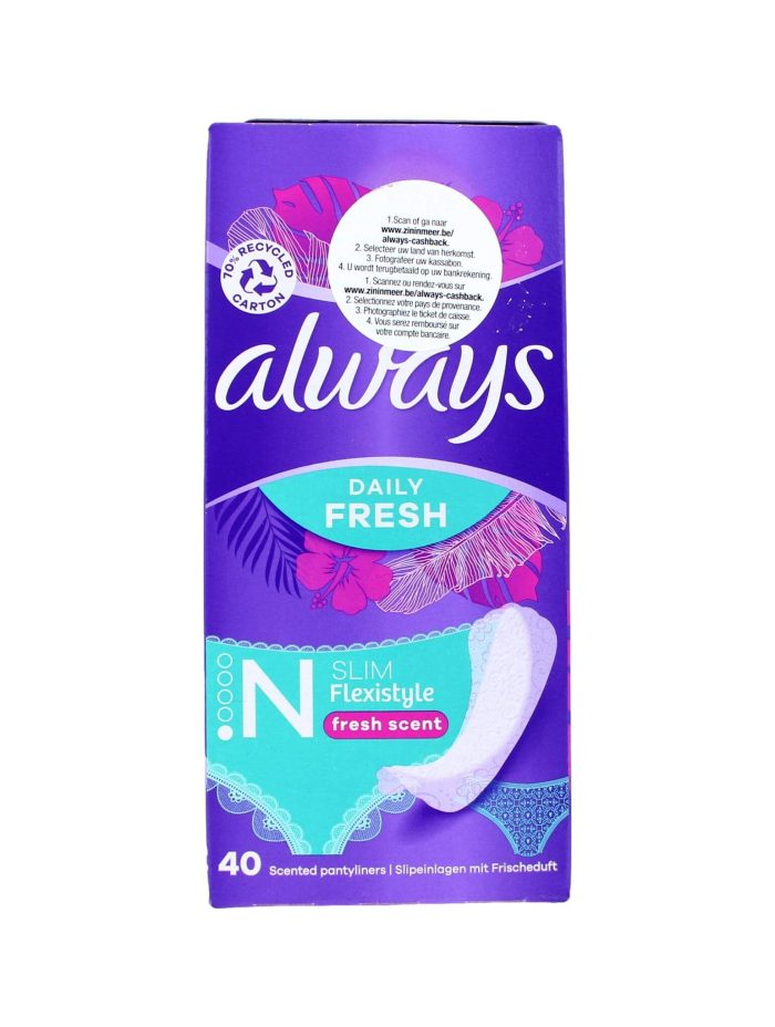 Always Inlegkruisjes Slim Flexistyle Fresh Scent Daily Fresh, 040 Stuks