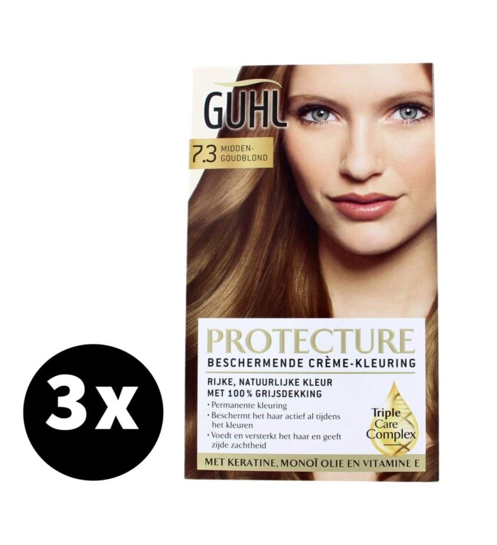 Guhl Creme Haarverf 7.3 Midden-Goudblond x 3