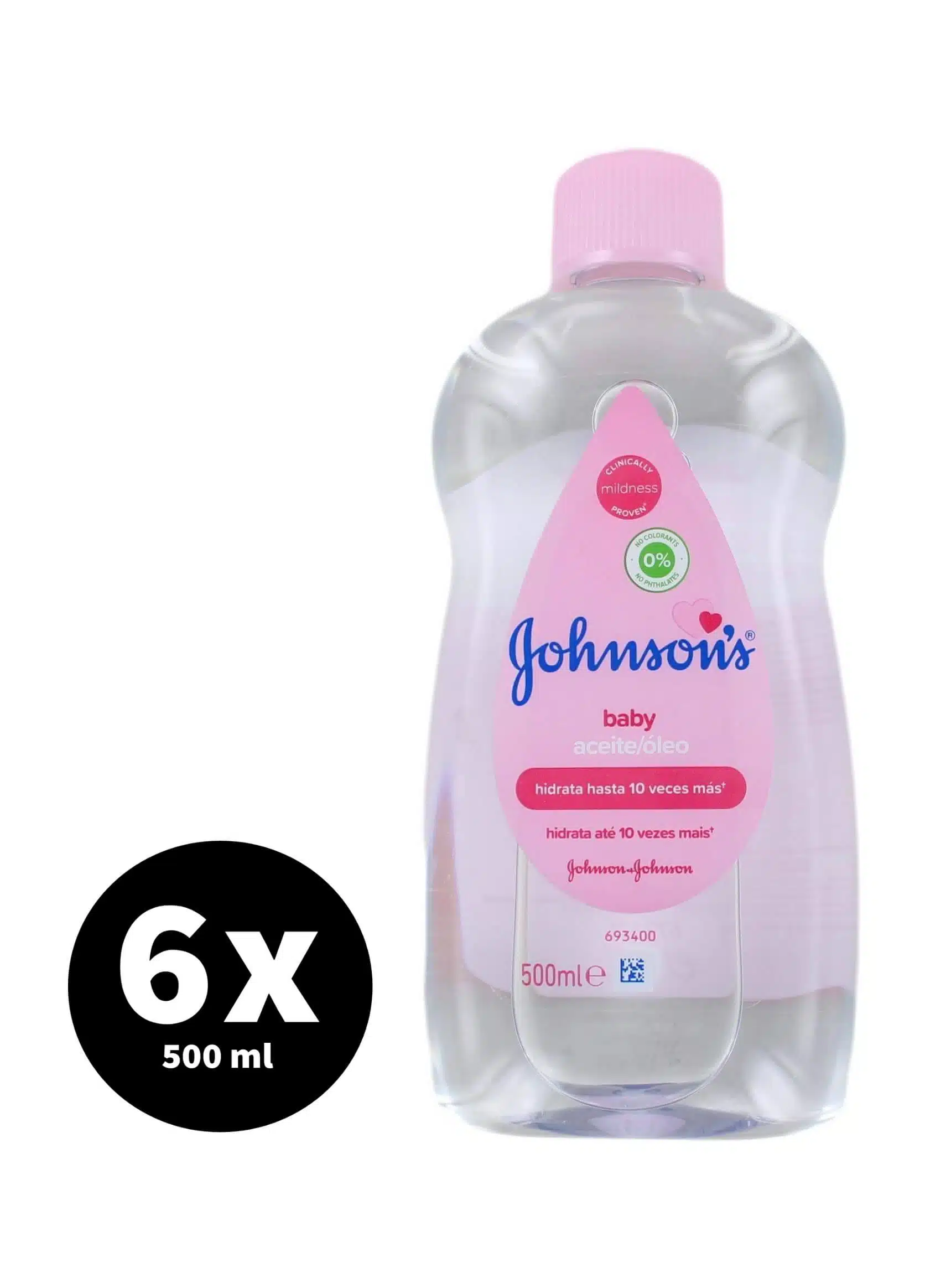 Johnson's Baby Olie Roze 6 x 500 ml