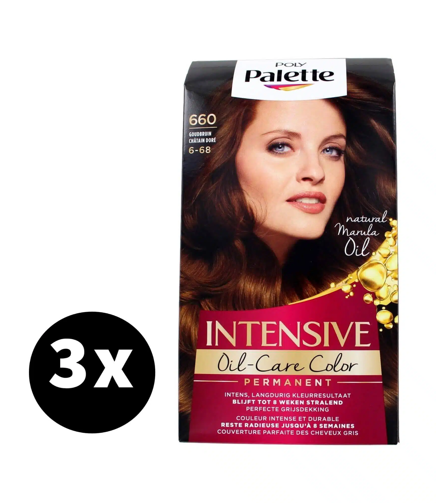 Poly Palette Haarverf Intensive Creme Color 660 Goudbruin x 3