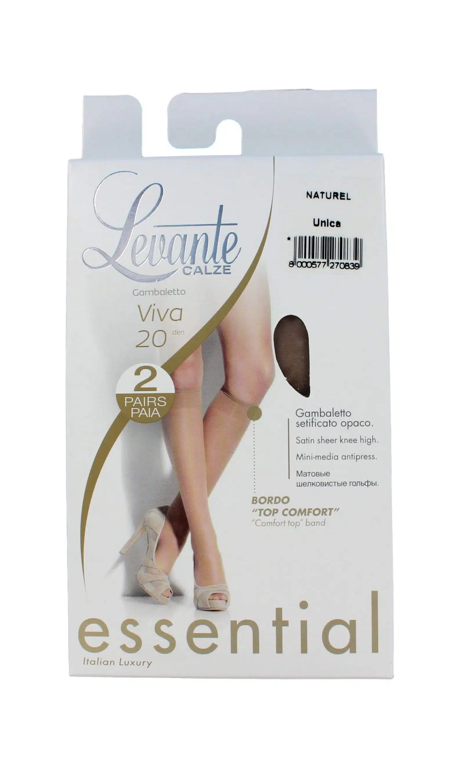 Levante Kniekoussen 20 Den Naturel 2-pack