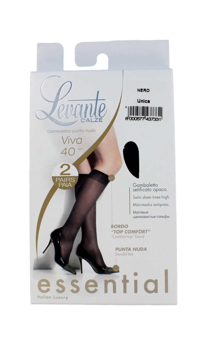 Levante Kniekoussen 40 Den Zwart 2-pack