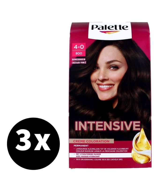 Poly Palette Haarverf Intensive Creme Color 800 Donker Bruin x 3