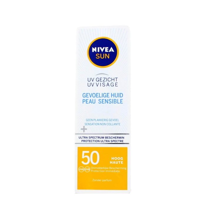 Nivea Sun Gezichts Zonnebrand Gevoelige Huid Factor 50, 50 ml