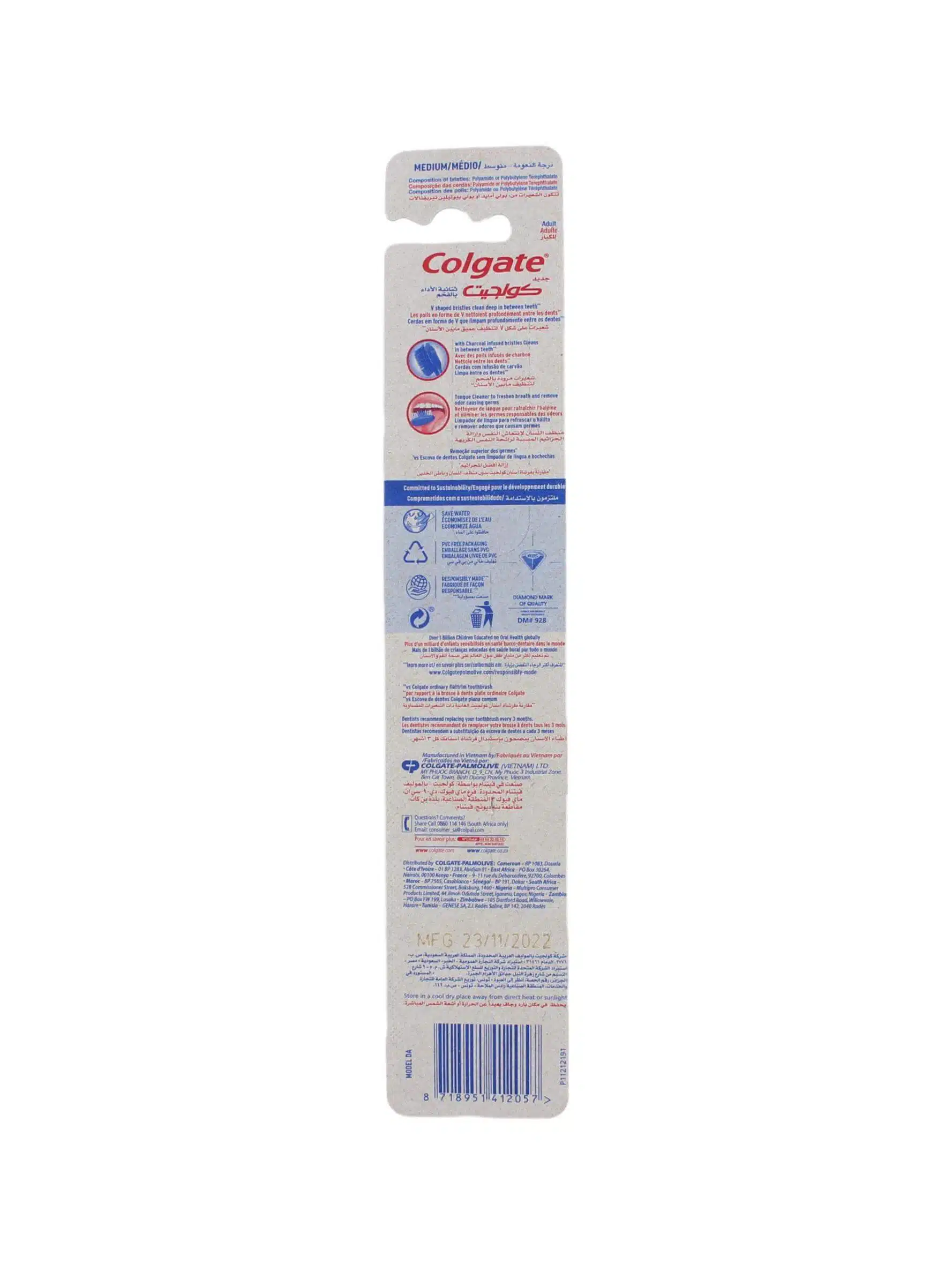 Colgate Tandenborstel Double Action Charcoal Medium
