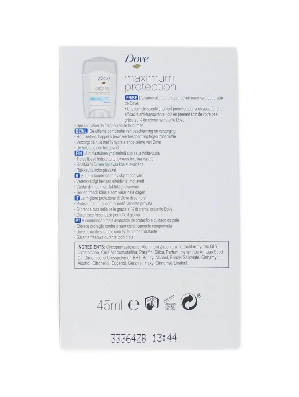 Dove Deodorant Maximum Protection, 45 ml