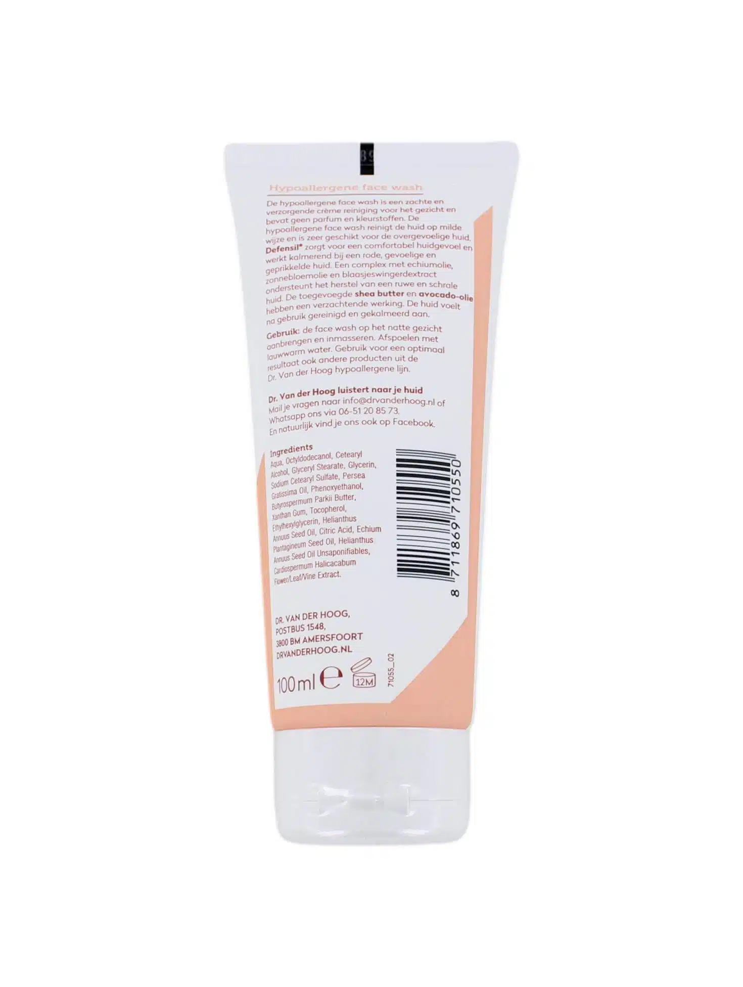 Dr. Van der Hoog Face Wash Hypoallergeen, 100 ml