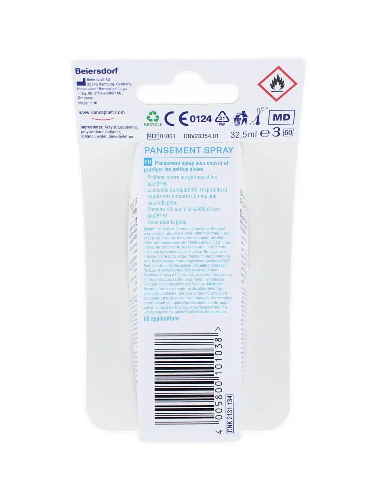 Hansaplast Pleisterspray Waterproof, 50 Toepassingen