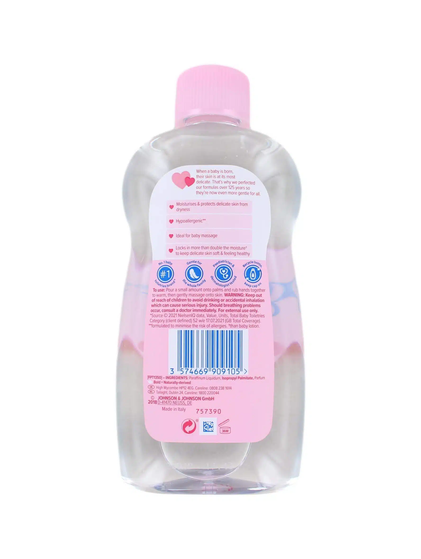 Johnson's Baby Olie Roze, 500 ml