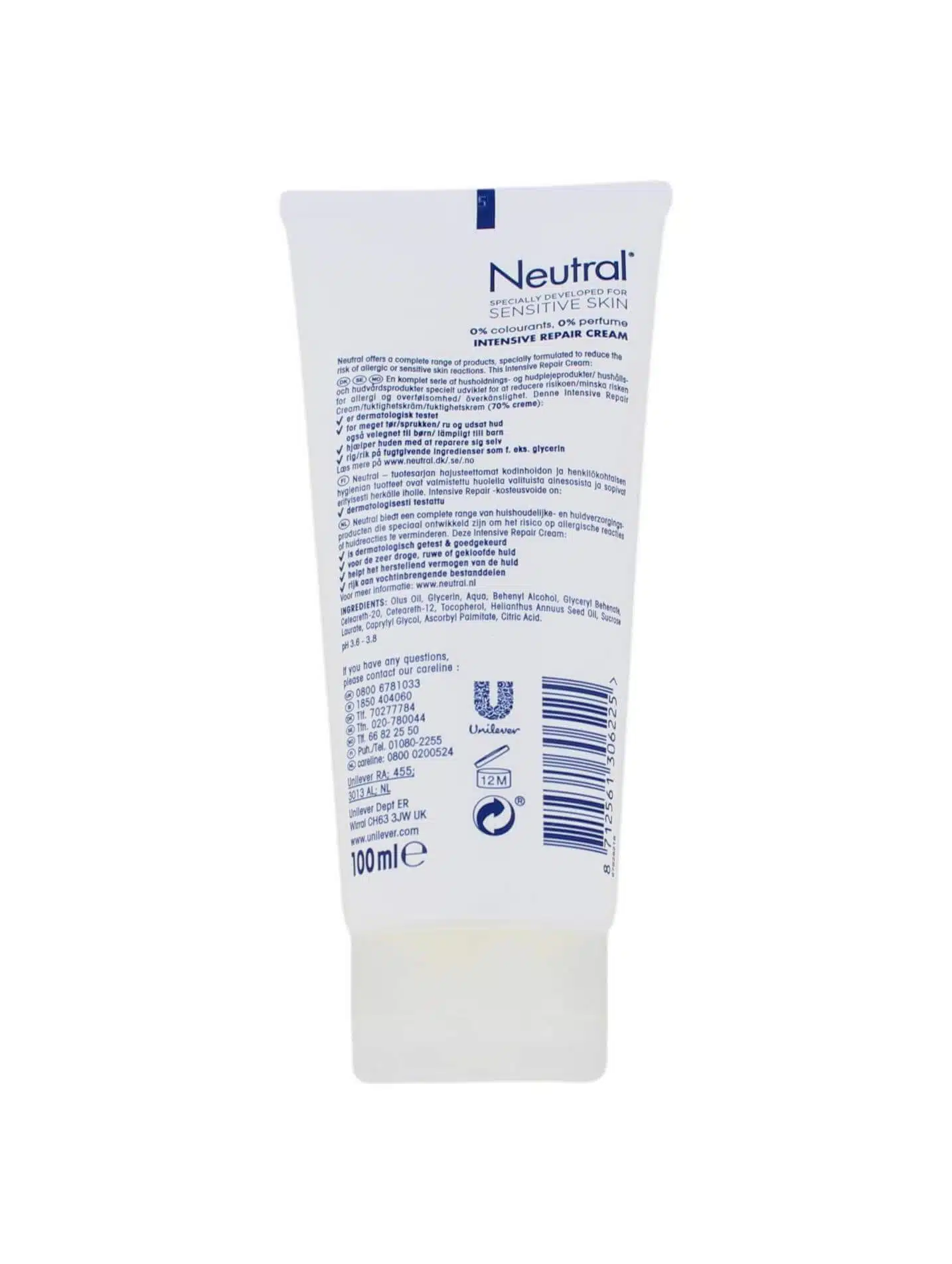 Neutral Intensive Repair Cream 0% Parfum, 100 ml