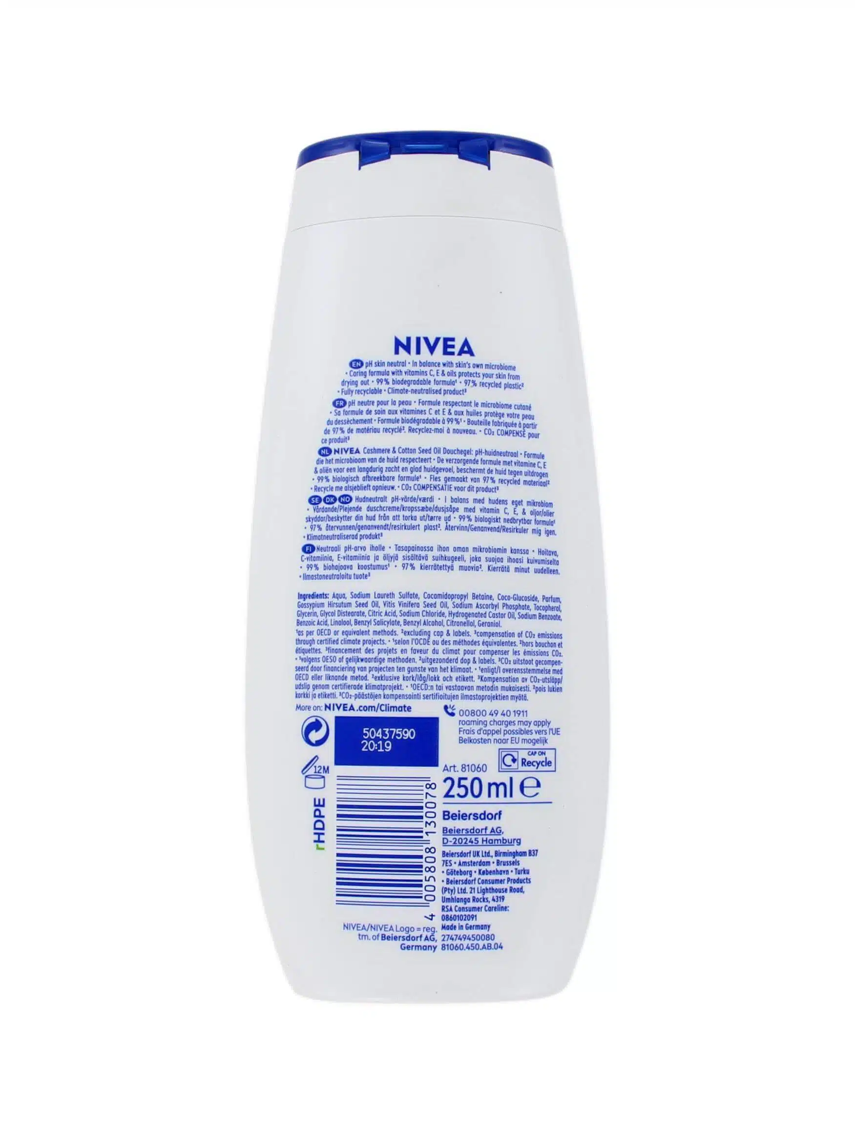 Nivea Douchegel Cashmere Moments, 250 ml
