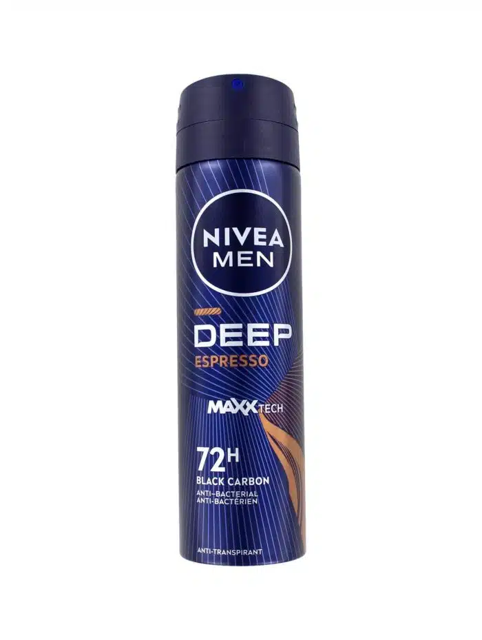 Nivea Men Deodorant Spray Deep Black Carbon Espresso, 150 ml