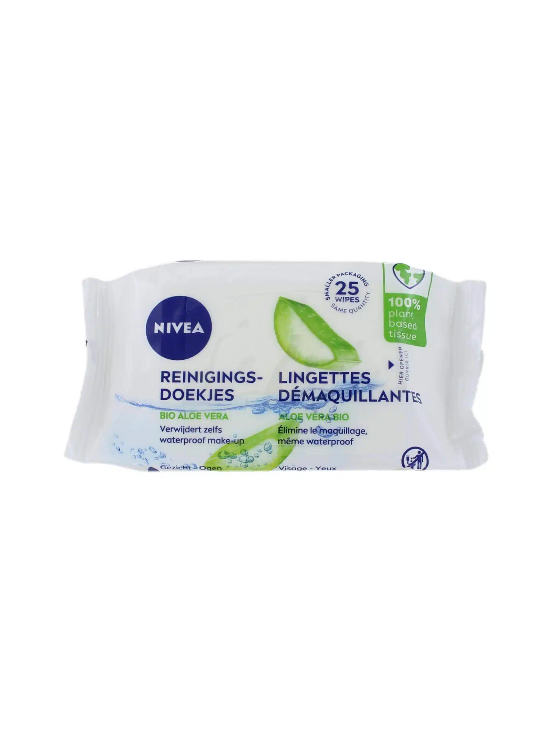 Nivea Reinigingsdoekjes Bio Aloe Vera, 25 Stuks