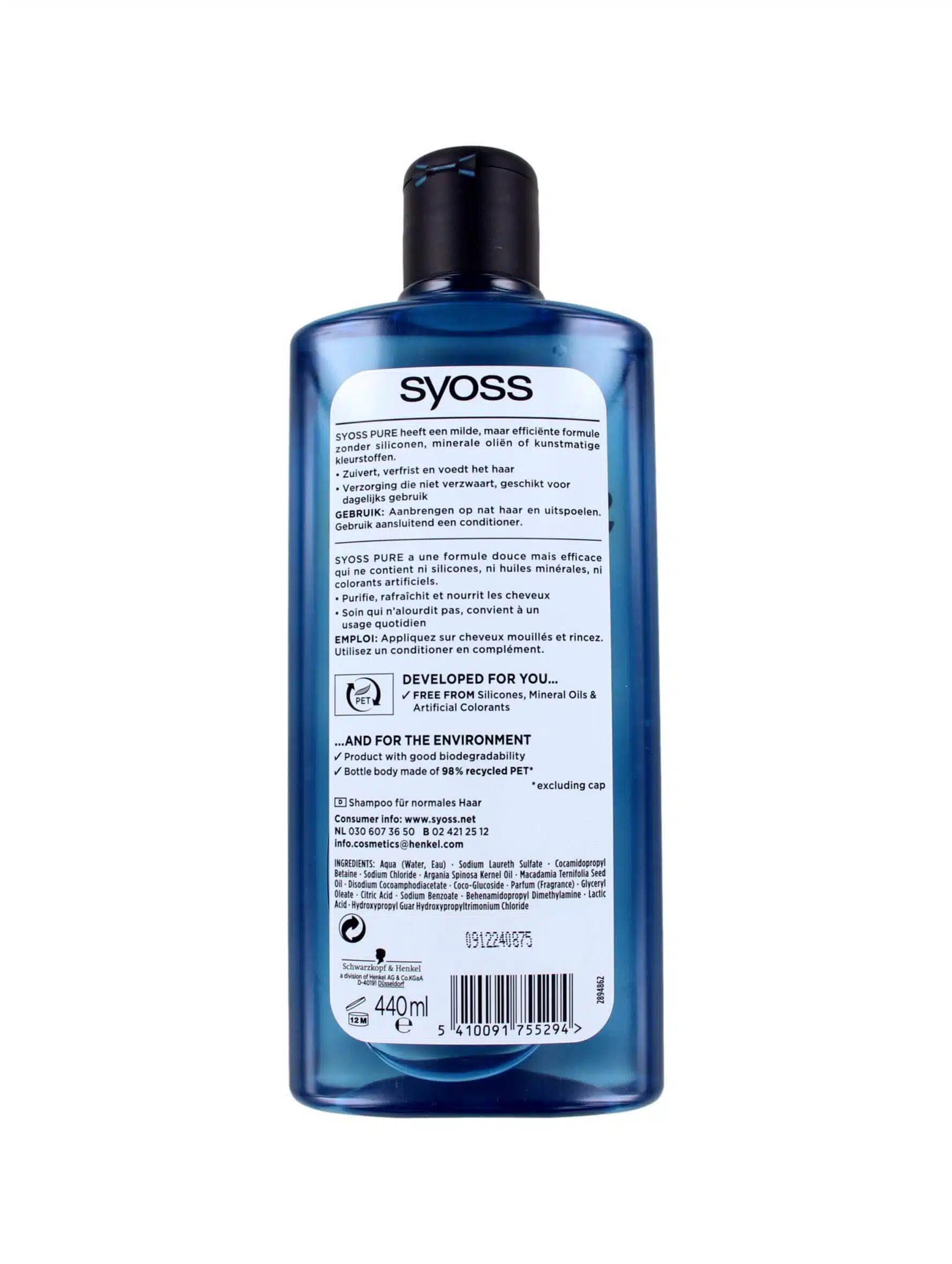 Syoss Shampoo Pure Fresh, 440 ml