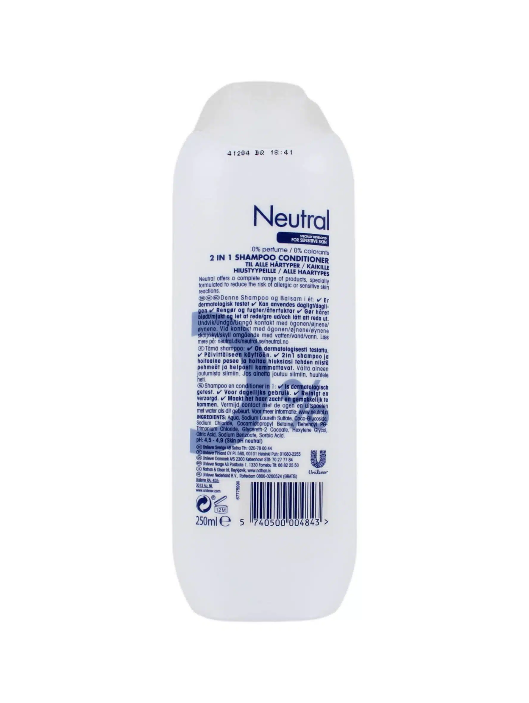 Neutral Shampoo 2in1 Alle Haartypes, 250 ml