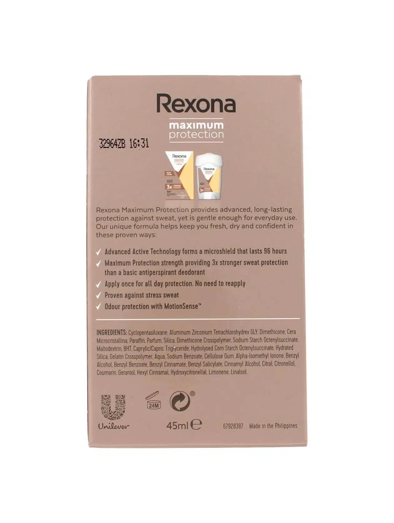 Rexona Deodorant Maximum Protection Active Shield, 45 ml